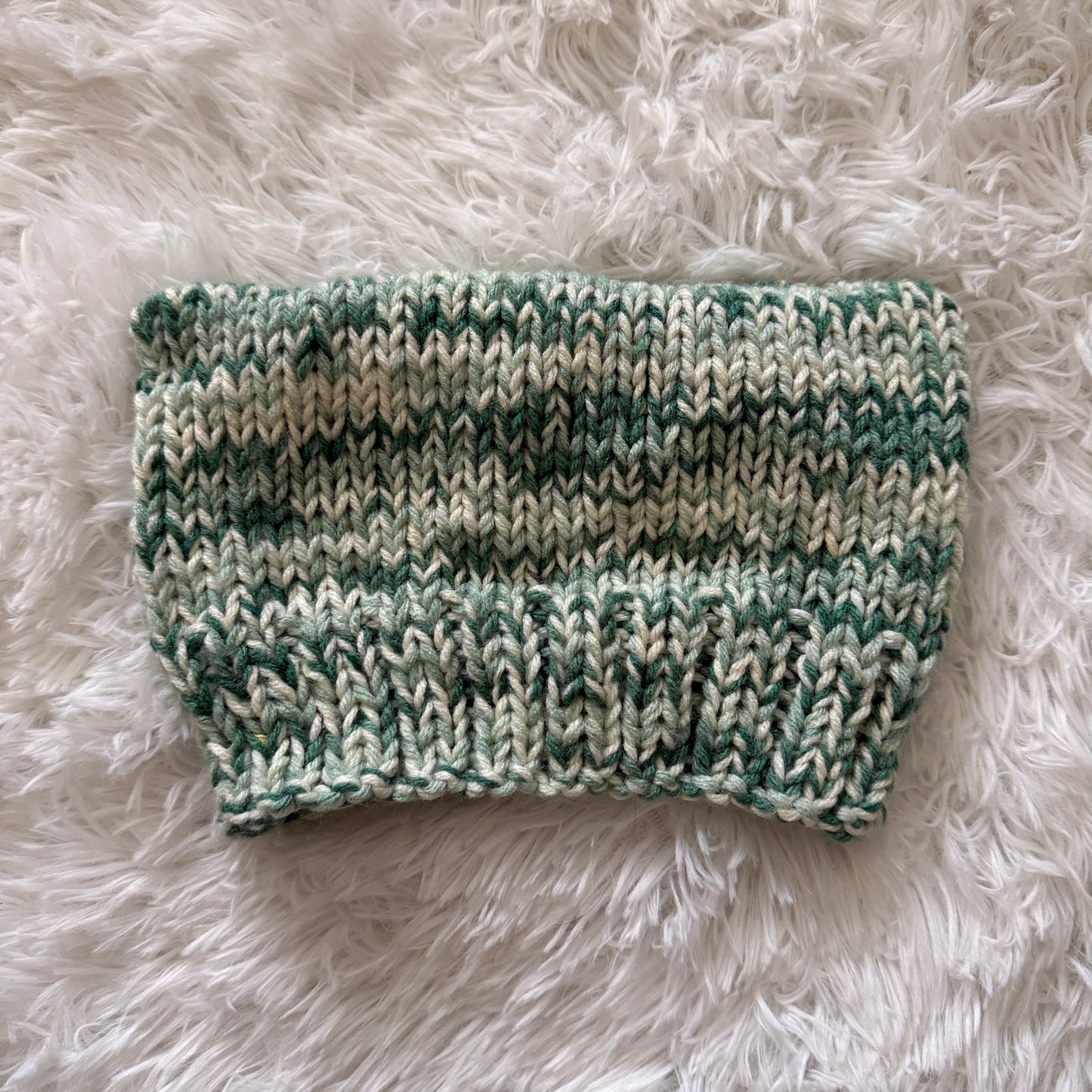 knit cat ear beanie with ribbed brim