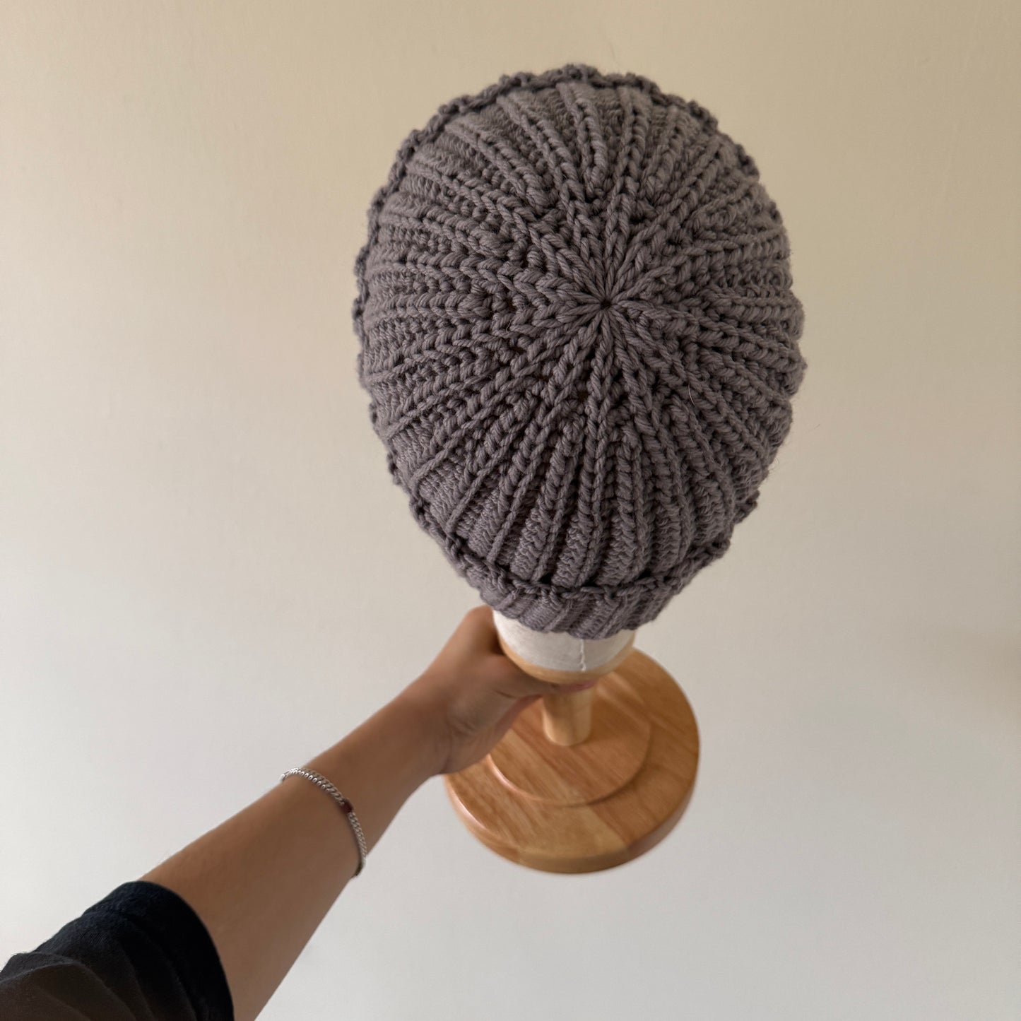 ribbed no bunch crochet beanie