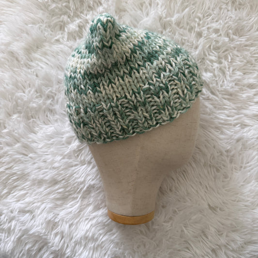 knit cat ear beanie with ribbed brim