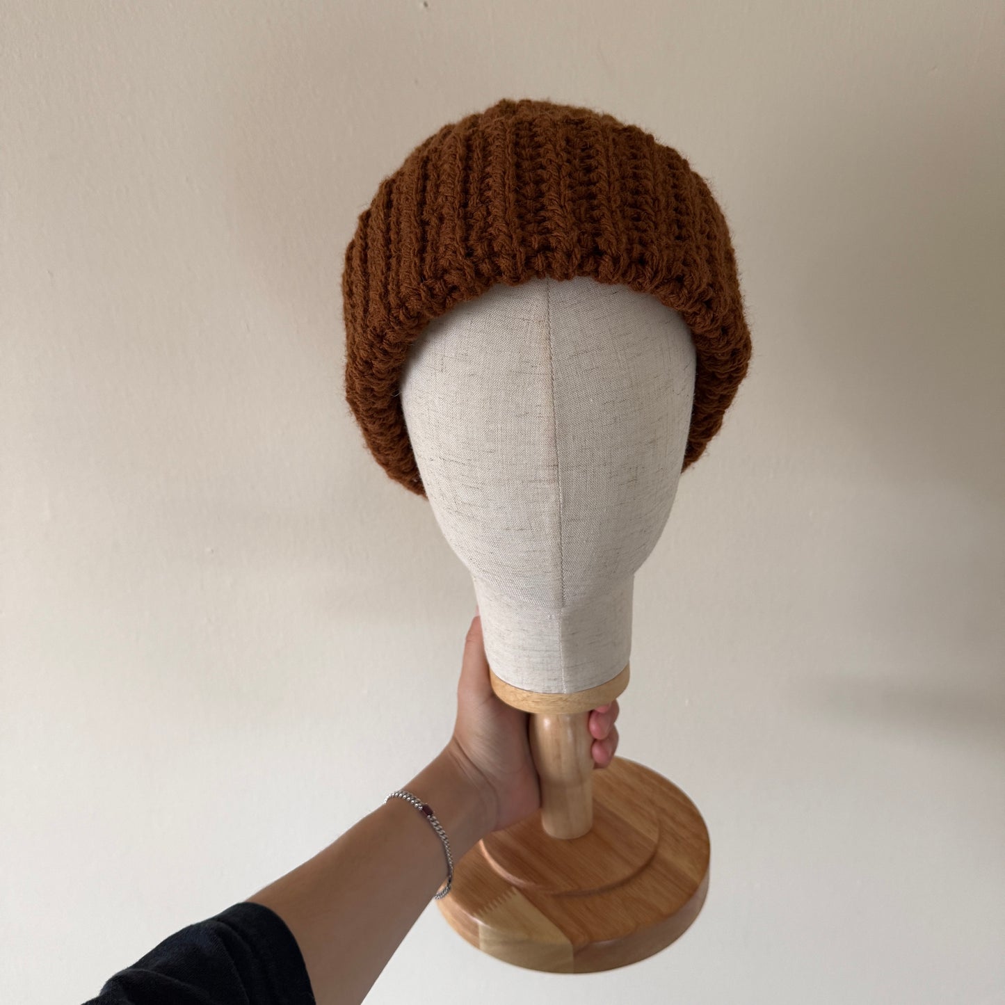 ribbed no bunch crochet beanie