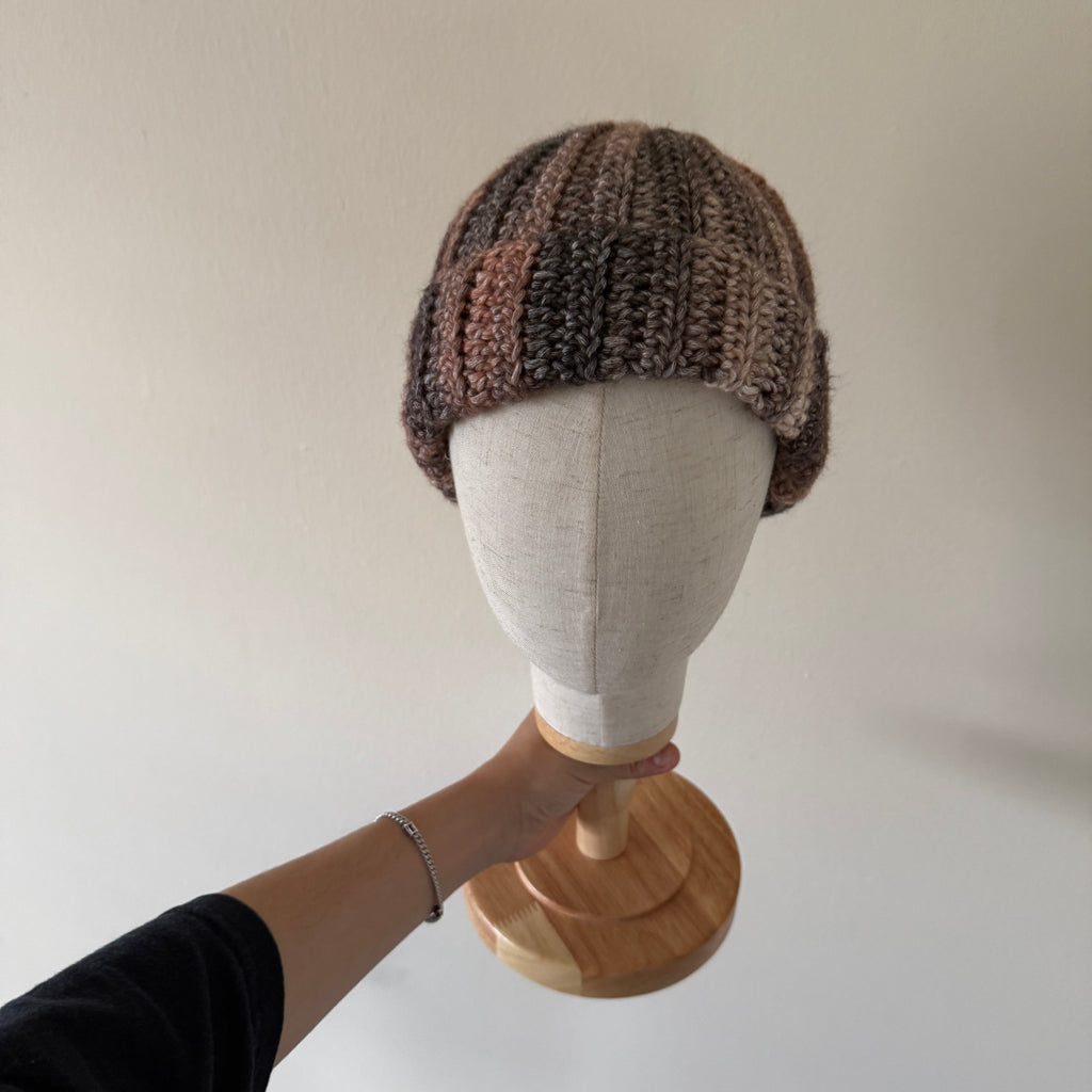 ribbed crochet beanie