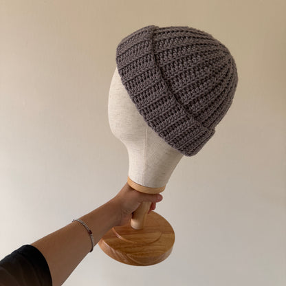 ribbed no bunch crochet beanie