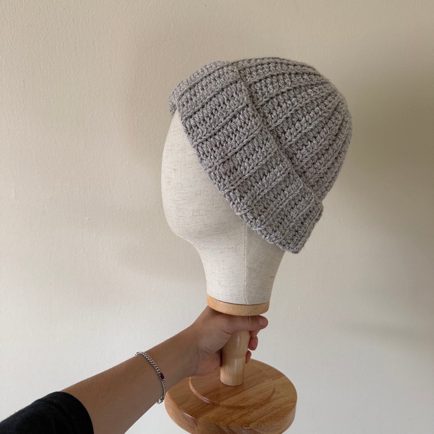 ribbed crochet beanie