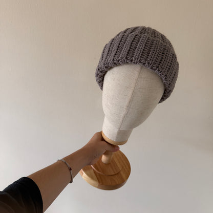 ribbed no bunch crochet beanie