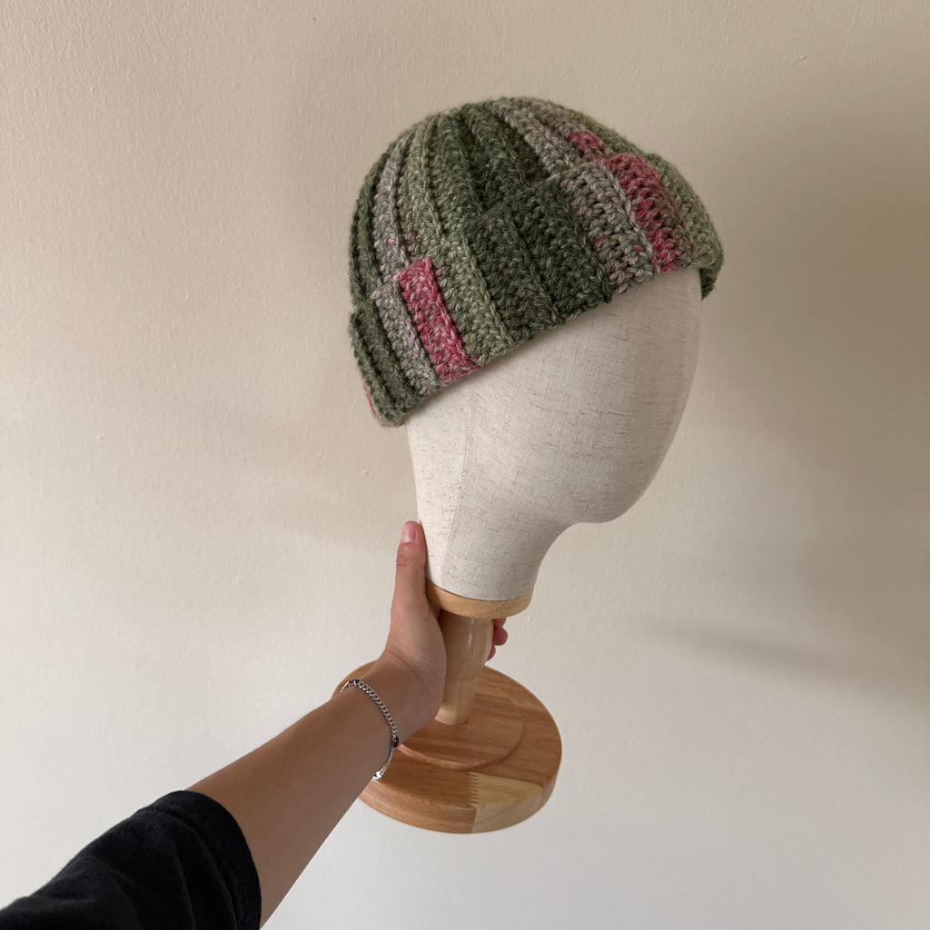 ribbed crochet beanie