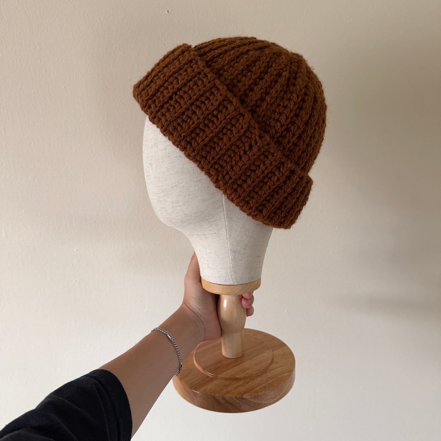 ribbed no bunch crochet beanie