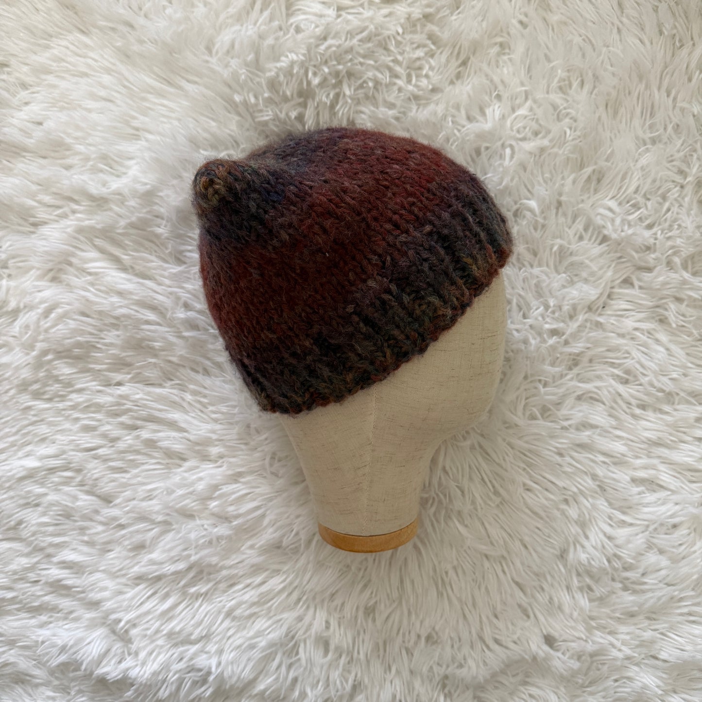 knit cat ear beanie with ribbed brim