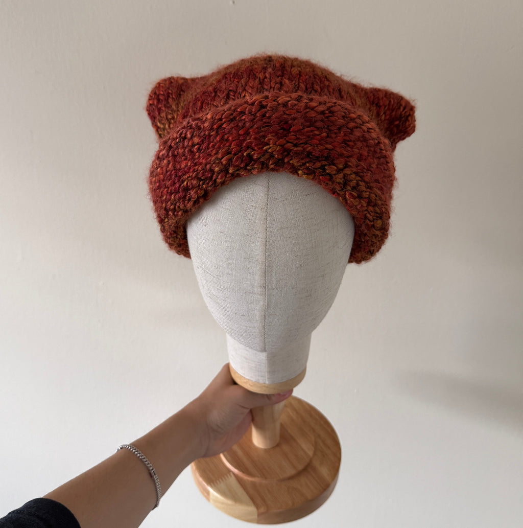 knit cat ear beanie