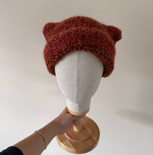 knit cat ear beanie