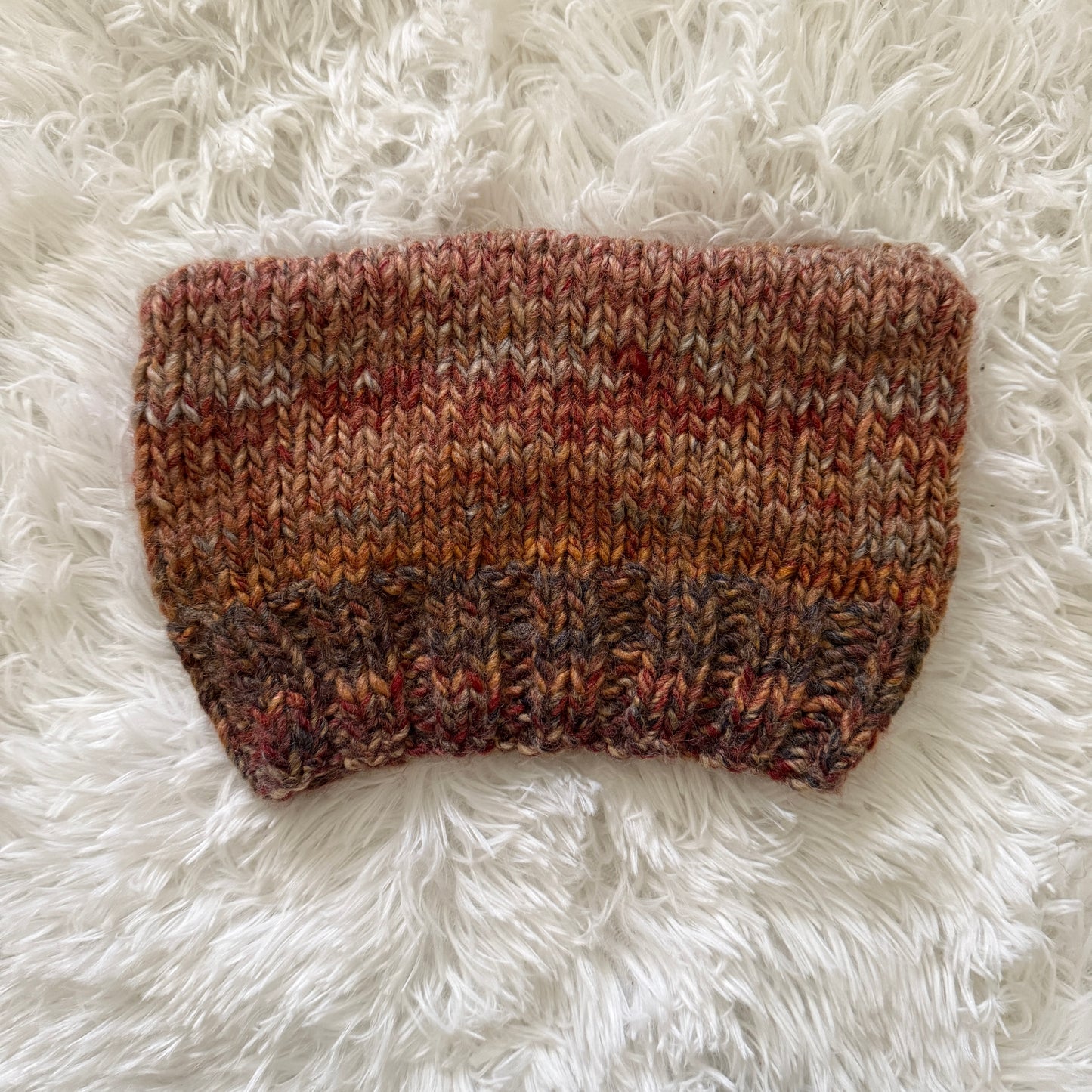 knit cat ear beanie with ribbed brim