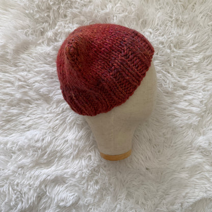 knit cat ear beanie with ribbed brim