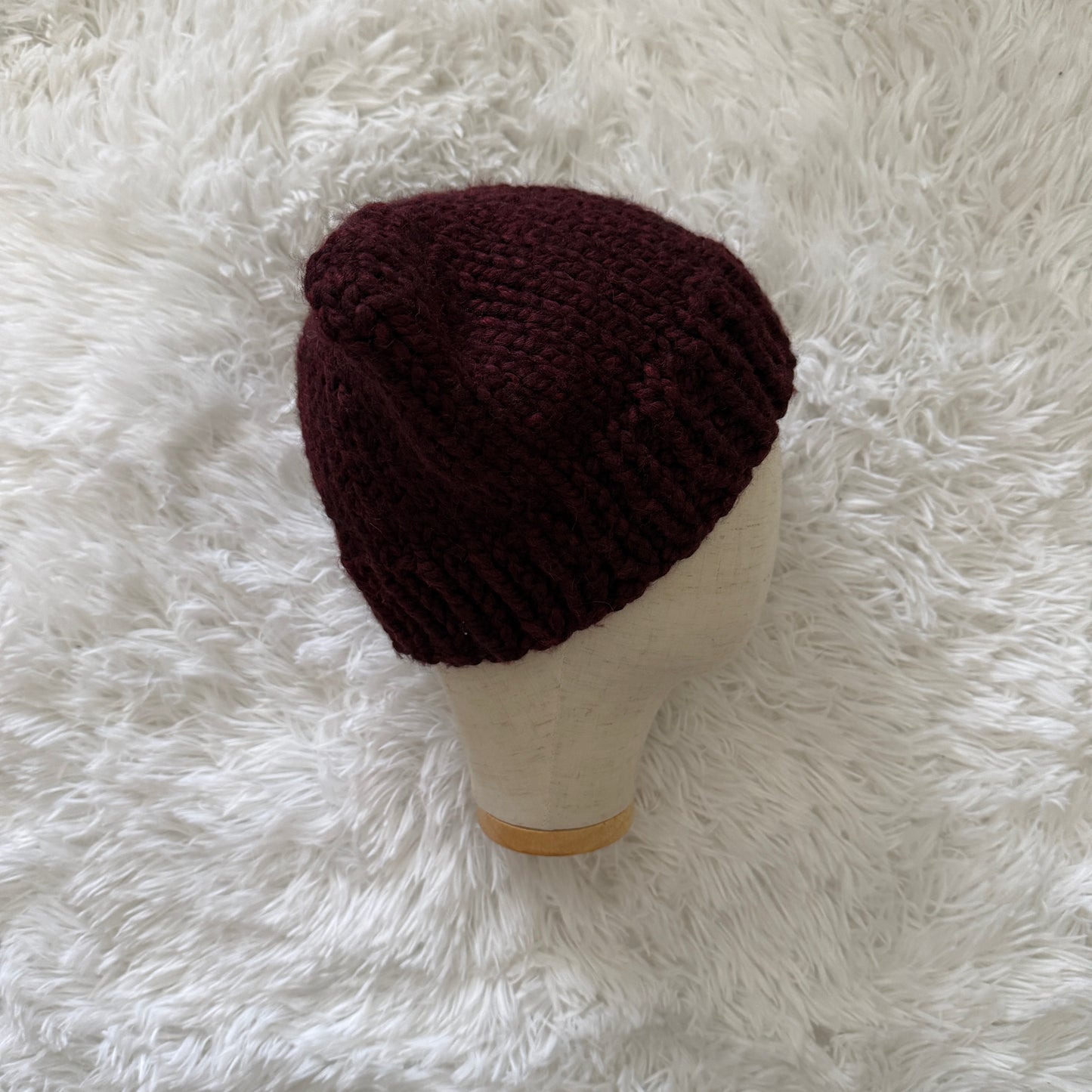 knit cat ear beanie with ribbed brim
