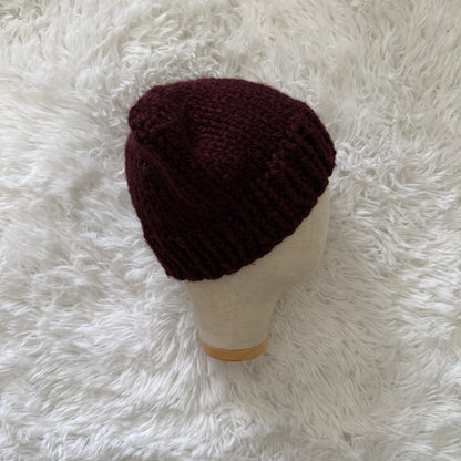 knit cat ear beanie with ribbed brim