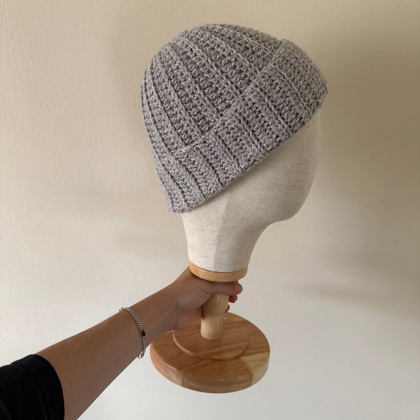 ribbed crochet beanie
