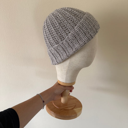 ribbed crochet beanie