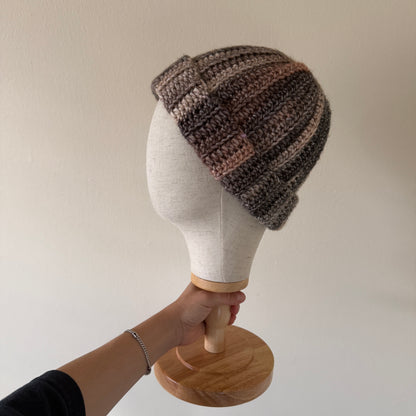ribbed crochet beanie