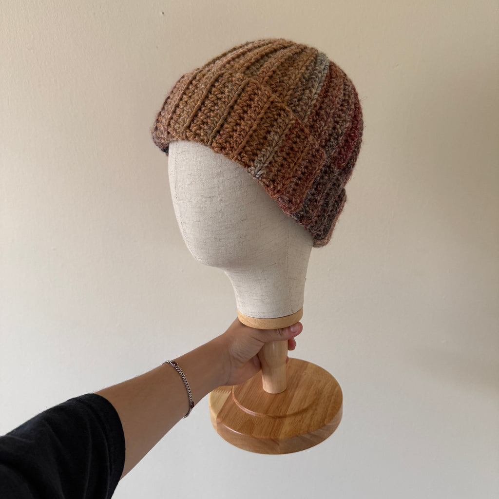 ribbed crochet beanie