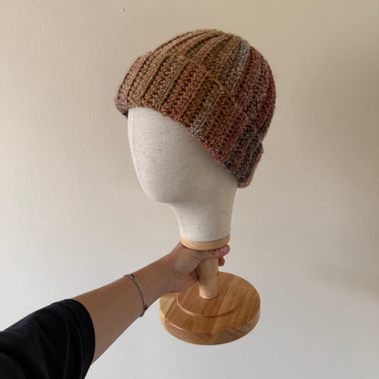 ribbed crochet beanie
