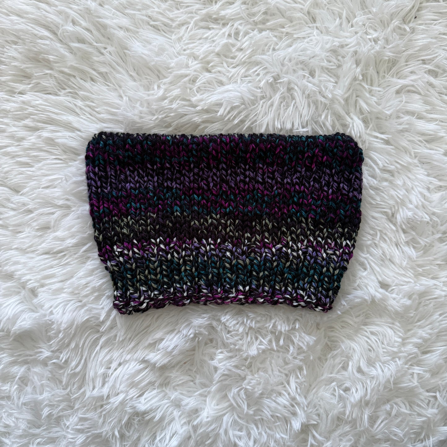 knit cat ear beanie with ribbed brim