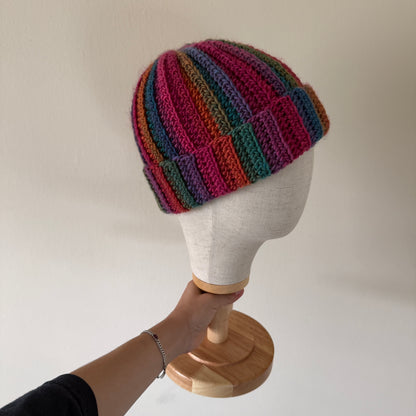 ribbed crochet beanie