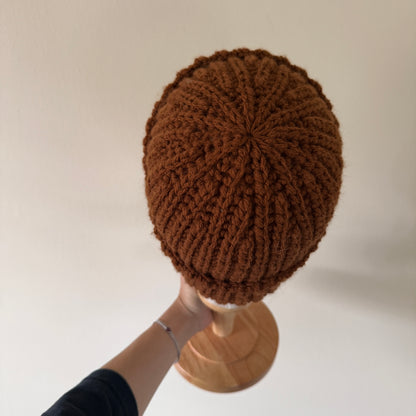 ribbed no bunch crochet beanie