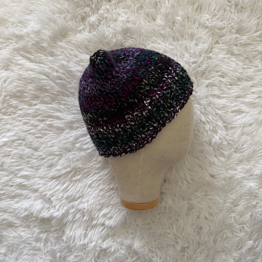 knit cat ear beanie with ribbed brim