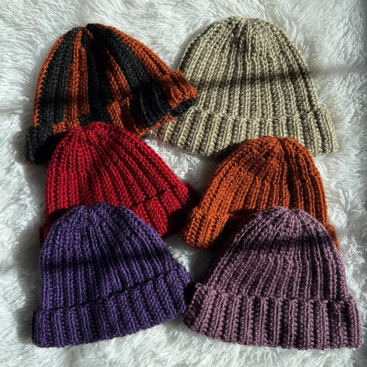 Easy No Bunch Ribbed Crochet Beanie