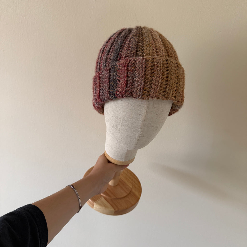 ribbed crochet beanie
